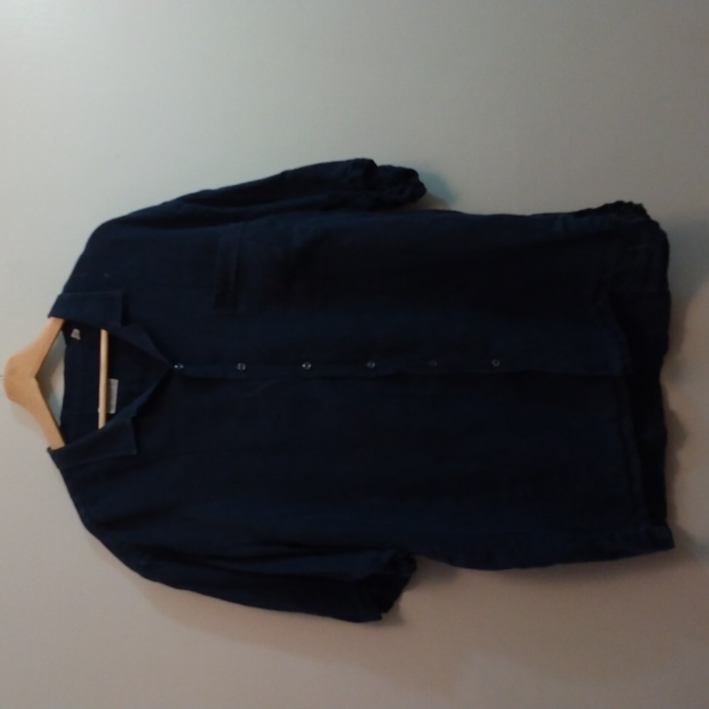 Canali Milano *XL Navy Blue Linen Summer Shirt 17/43 EU (Made in Italy)